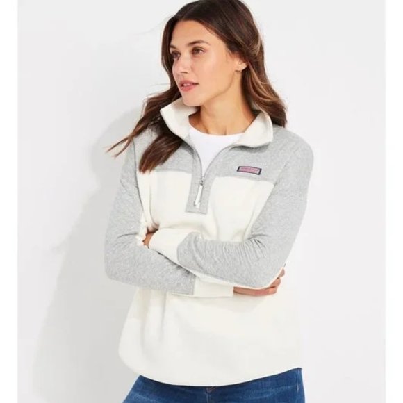 Vineyard Vines NWOT Women’s Mixed Media Sherpa 1/2 Zip Pullover Size S - Picture 1 of 12